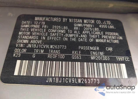 2020 Nissan Rogue Sport S Fwd Xtronic Cvt from USA, damaged, VIN JN1BJ1CV9LW263773